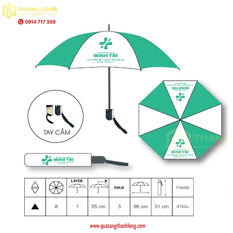 Dù gấp 3 in logo phòng khám đa khoa Minh