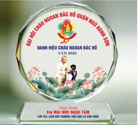 Kỷ niệm chương tròn thủy tinh 14cm