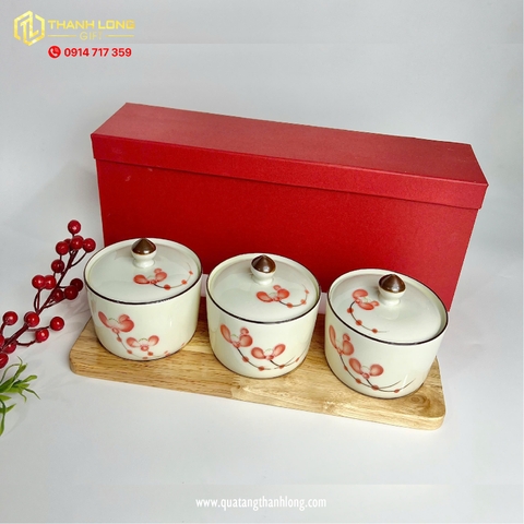Bộ quà tặng khay mứt 3 Hũ