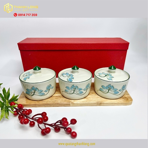 Bộ quà tặng khay mứt 3 Hũ