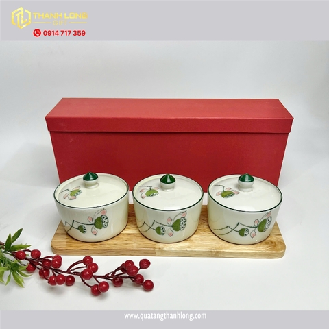 Bộ quà tặng khay mứt 3 Hũ