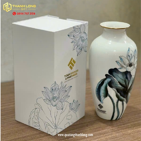 Bình hoa sứ  Sen việt