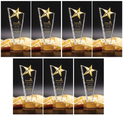 Cúp vinh danh nhân viên Ngân Hàng Vietcombank Chi Nhánh Nam Đà Nẵng