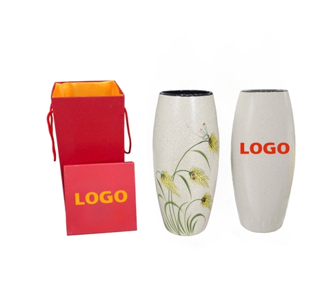 Binh hoa  in logo cao  27cm