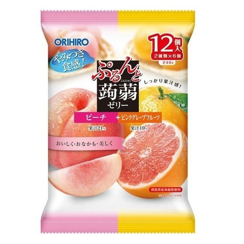 Thạch Orihiro vị đào & bưởi (12 cái)