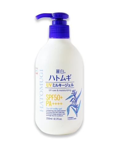 HATOMUGI - Dưỡng Thể chống nắng SPF 50+++ (chai vòi)(thung 36)