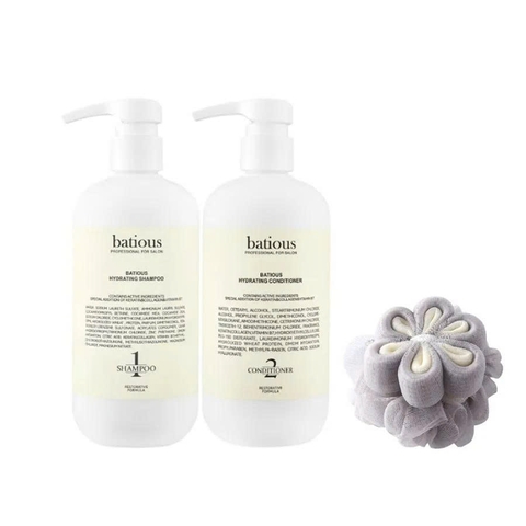 BATIOUS - set qà gội - xả 500ml (trắng)