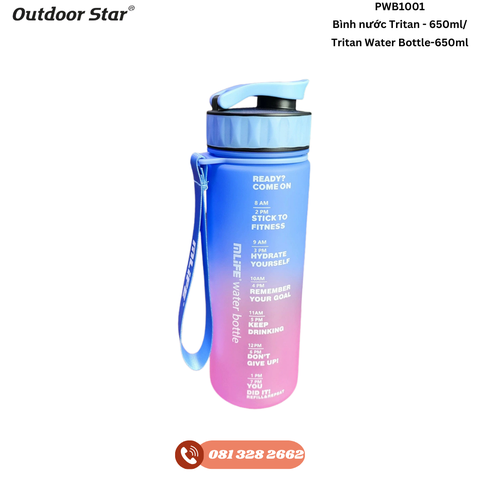 Tritan Water Bottle-650ml (1 lid)
