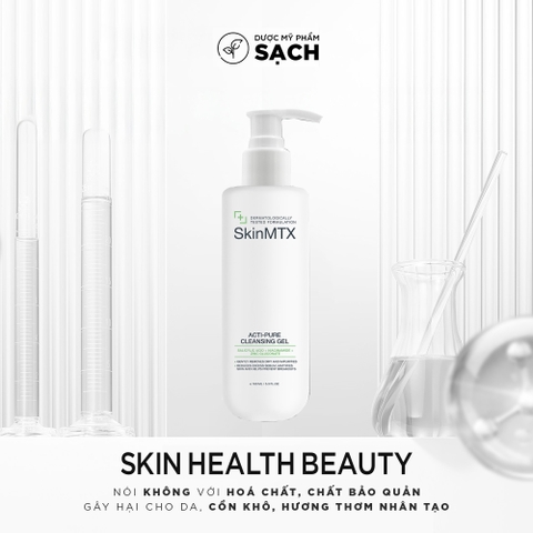 SKINMTX ACTI-PURE CLEANSING GEL: Sữa Rửa Mặt Kiểm Soát Dầu, Ngừa Mụn Chuyên Sâu