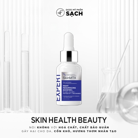 SKINMTX NIGHT RESURFACING BOOSTER+ Serum: Đột Phá Tái Tạo Da Qua Đêm, Đánh Thức Làn Da Sáng Khỏe