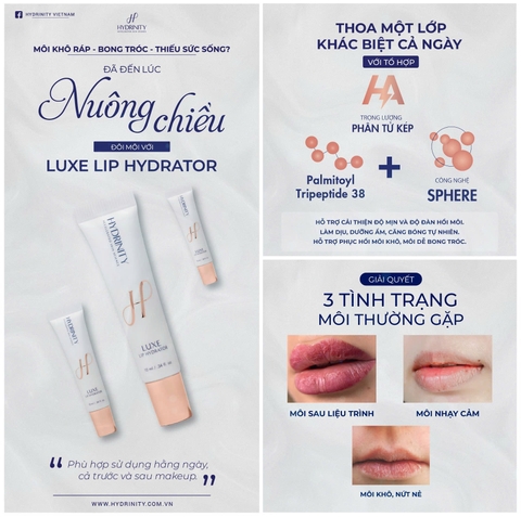 HYDRINITY LUXE LIP HYDRATOR: Khoa Học Gặp Gỡ Sang Trọng - "Filler Không Tiêm" Cho Đôi Môi Căng Mọng