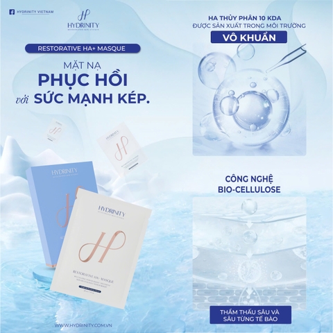 Hydrinity Restorative HA+ Masque: Mặt Nạ Phục Hồi Cao Cấp - "Lớp Da Thứ Hai" Tái Sinh Làn Da Tổn Thương