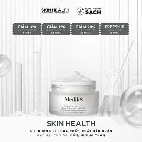 MEDIK8 TOTAL MOISTURE DAILY FACIAL CREAM/ KEM DƯỠNG ẨM CHUYÊN SÂU-PHỤC HỒI HÀNG RÀO BẢO VỆ DA