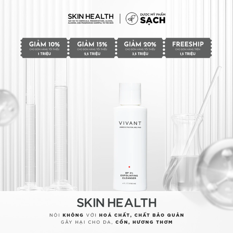 VIVANT BP 3% EXFOLIATING CLEANSER/ SỮA RỬA MẶT LÝ TƯỞNG CHO DA DỄ BỊ MỤN TRỨNG CÁ