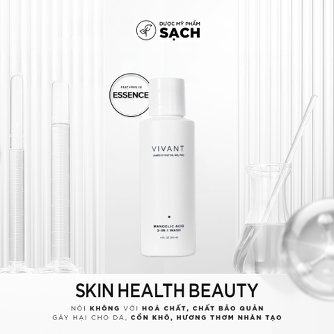 Vivant Mandelic Acid 3-in-1 Wash: Sữa Rửa Mặt Đa Năng Cho Làn Da Sáng Khỏe, Sạch Mụn