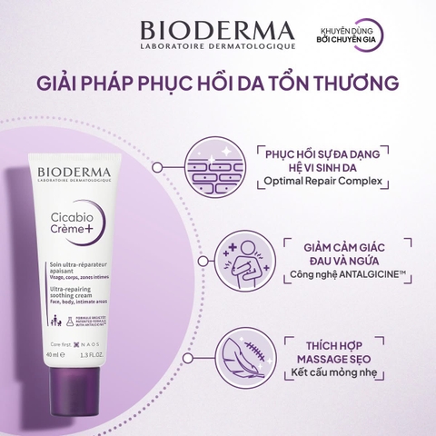 BIODERMA kem phục hồi da mỏng yếu 40ml