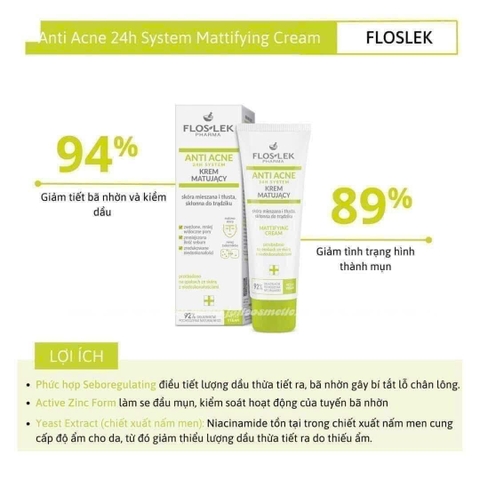 FLOSLEK kem dưỡng kiềm dầu  50ml