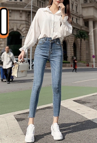 9 TẤC JEANS XANH NHẠT TRƠN 4209