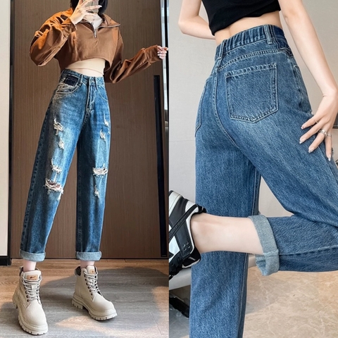 BAGGY ĐẬM RÁCH LƯNG CHUN 3007