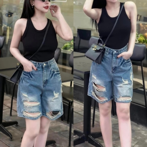 SHORT NGỐ XANH NHẠT RÁCH 0112