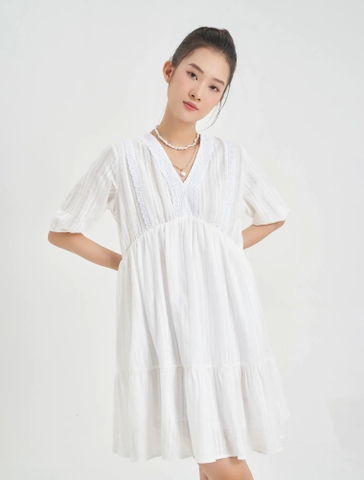 Váy ren nữ cotton dáng babydoll
