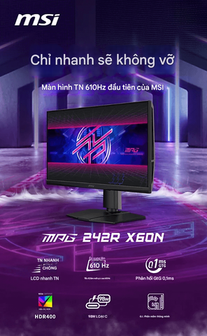 MSI MPG 242R X60N ra mắt: màn hình 24