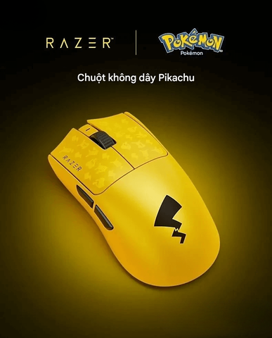 Ra mắt chuột Razer Viper V3 Pro bản Pikachu 2025: sơn vàng kim loại, 8K Hz, chỉ 55 g giá 1,399 NDT
