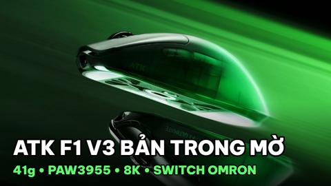 ATK F1 V3 Ultimate+ ra bản vỏ trong mờ: switch OMRON, 41g, 8K