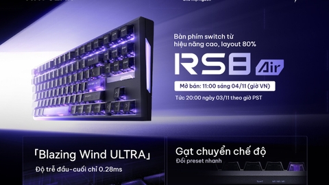 ATK RS8 Air ra mắt: bàn phím switch từ 80%, Rapid Trigger 0.001mm, 8KHz