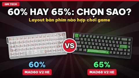 Bàn phím 60%, 65%, 75% hay TKL: chọn layout nào để chơi game?
