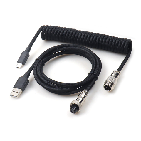 Dây Cáp Bàn Phím Type-C Xoắn Lò Xo GX12 Mạ Niken