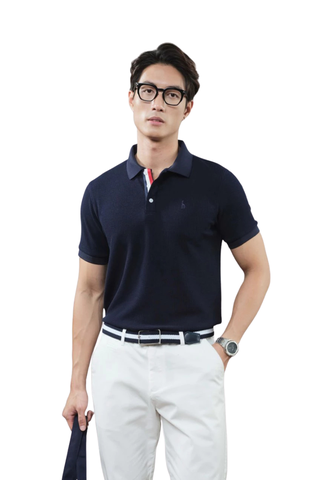 Áo POLO nam BUGATI vải đàn hồi tự nhiên KHÔNG ỦI, co dãn tốt, chống nhăn, che khuyết điểm - HUSSIO