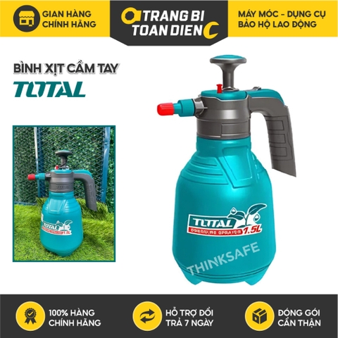 Bình xịt cầm tay Total, dung tích 1.5L - 8L, áp suất 2.5BAR, Bình xịt tưới cây có thể điều chỉnh đầu phun