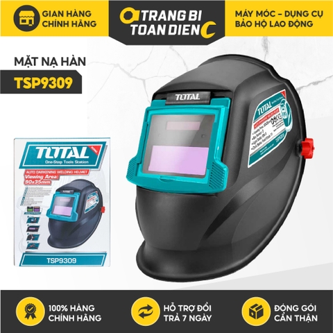 Mặt nạ hàn điện tử TOTAL TSP9309 bật tắt nguồn tự động vùng quan sát 90×35mm, kích thước vùng tối 110×90×9mm