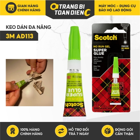 Keo dán đa năng siêu dính 3M AD113 lâu khô, dùng cho dán mica gỗ, nhựa, cao su, nỉ, giày dép, Trang bị toàn diện