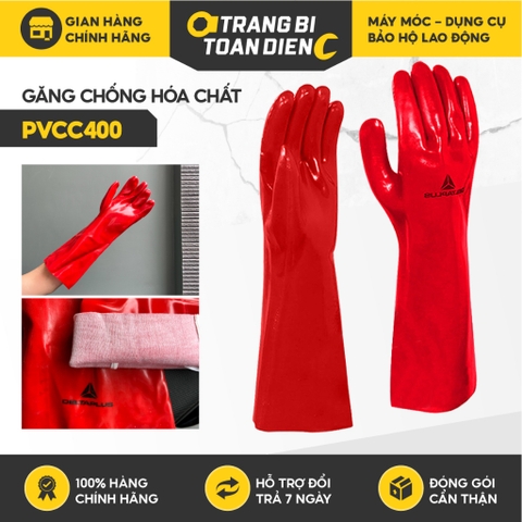 Găng tay chống hóa chất Deltaplus PVCC400 chống dầu, hóa chất chuyên dùng công việc cơ khí máy móc - Trang bị toàn diện