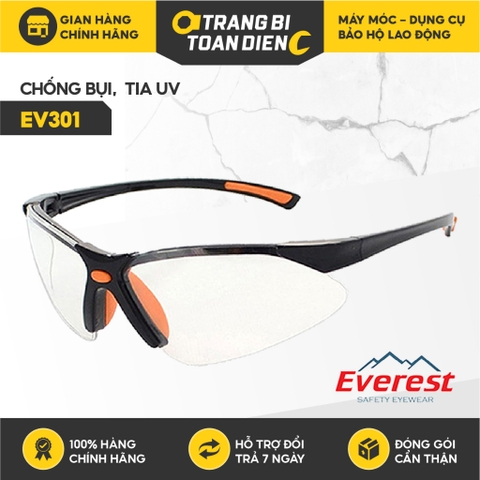 Kính bảo hộ chống bụi Everest EV301 - EV304, có tròng nhiều màu sắc, chống bụi, chống tia UV chắn bụi đi đường