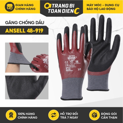Găng tay chống dầu nhớt Ansell 48-919 chống cắt, phủ cao su, thao tác dễ dàng, đa dụng - Trang bị toàn diện