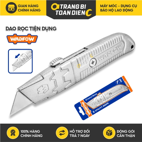 Dao rọc giấy Wadfow WSK6661 tiện dụng 150mm tự động khóa thân hợp kim nhôm kèm lưỡi SK5 19x61mm