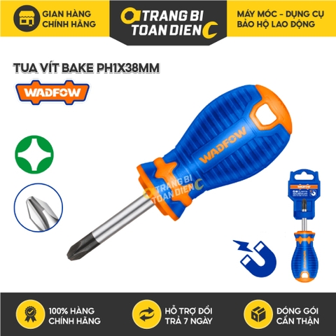 Tua vít bake PH1 Wadfow WSD2211 38mm đường kính 5mm đầu vít mũi đen có nam châm chất liệu thép crv