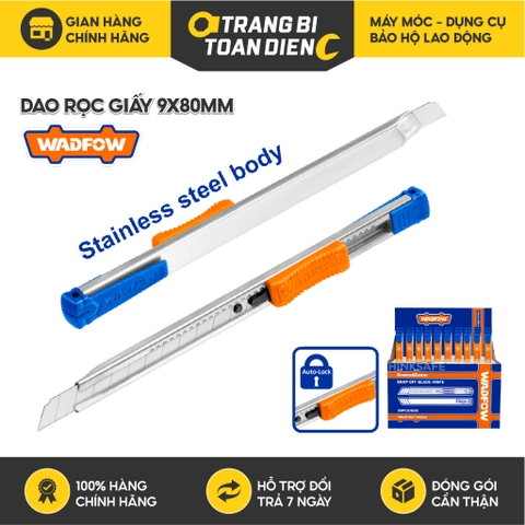 Dao rọc giấy Wadfow nhiều kích thước 132 - 168mm kèm lưỡi SK5 kích thước lưỡi 18x100mm và 9x80mm - Trang bị toàn diện