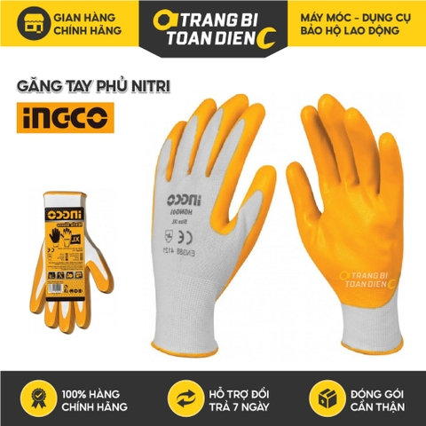 Găng tay Nitri INGCO chống hóa chất, an toàn cho công nhân làm việc trong môi trường dầu