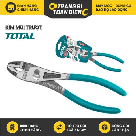 Kìm mũi trượt Total THT118062, THT118082, THT118102, Kích thước 6 inch- 10 inch, Kìm 2 lỗ đen bóng - Trang bị toàn diện