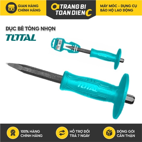 Đục bê tông nhọn Total, tay cầm 16mm  18mm, thép carbon cao cấp, bền bỉ chịu lực tốt chính hãng - Trang bị toàn diện