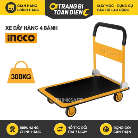 Xe đẩy hàng gấp gọn INGCO HPHT13002, tải trọng 300kg, thiết kế an toàn và tiện lợi Xe kéo chính hãng, Trang bị toàn diện