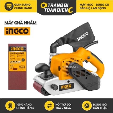 Máy chà nhám INGCO PBS12001 1200W, Tốc độ 500m/phút, Kích thước 610x100mm, Kèm 1 dây nhám - Trang bị toàn diện
