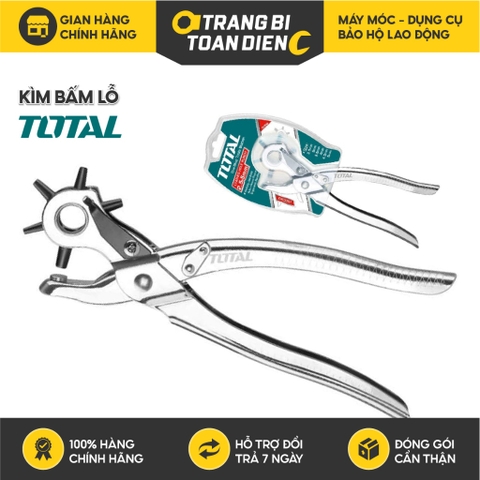 Kìm bấm lỗ Total THT3351 nhiều kích thước 2.5mm  5mm kìm đục lỗ vải da dây nịt thắt lưng - Trang bị toàn diện