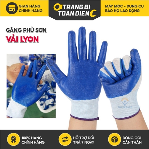 Găng tay bảo hộ phủ sơn chống dầu nhớt găng tay pu xanh N518 bám dính tốt bao tay lao động phủ cao su-Trang bị toàn diện