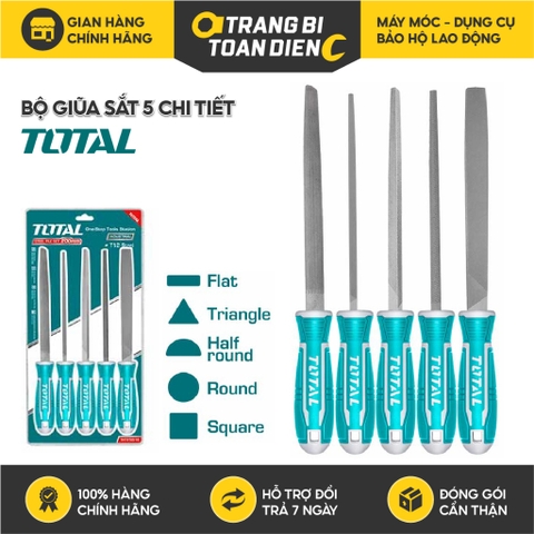 Bộ dũa sắt 5 chi tiết THT918516 200mm dũa kim loại chất liệu cao cấp tay cầm thiết kế mềm mại thoải mái