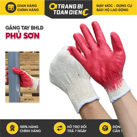 Găng tay bảo hộ lao động phủ cao su găng cotton chống trơn, nóng, hóa chất, hoàn thiện cao - Trang bị toàn diện